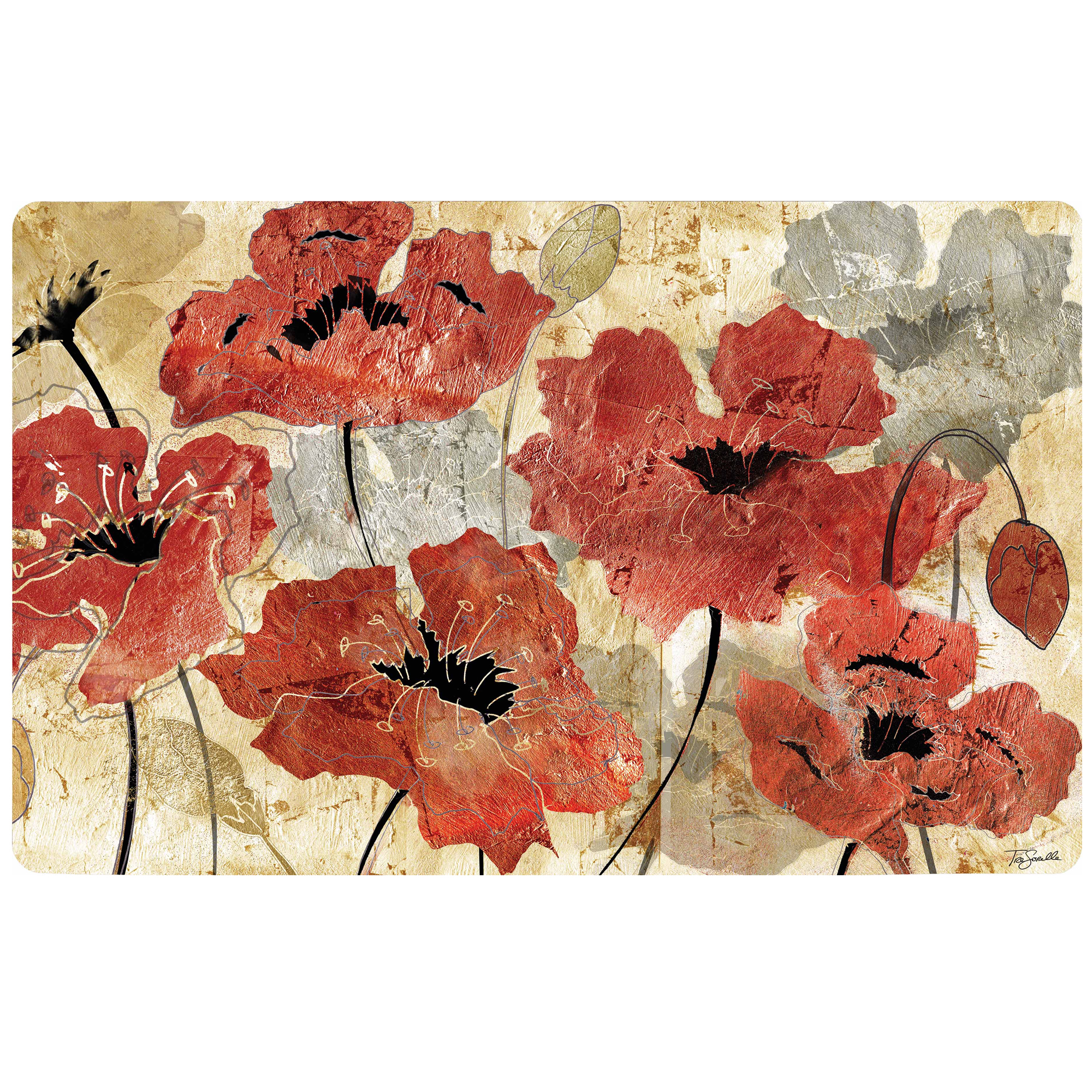 ALAZA Spring Flower Poppy Vintage Area Rug Rugs for Living Room Bedroom 5'3x4' ALAZA Spring Flower Poppy Vintage Area Rug Rugs for Living Room Bedroom 5'3x4'